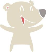 laughing bear flat color style cartoon vector