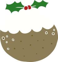 flat color style cartoon christmas pudding vector