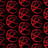 Seamless pattern of sprayed pentagram symbol. Vector illustration with overspray in black over white.