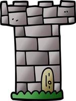 cartoon doodle castle tower vector