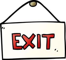 cartoon doodle exit sign vector