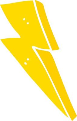 flat color style cartoon lightning bolt