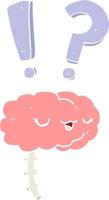 flat color style cartoon curious brain vector