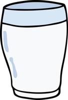 cartoon doodle glass of milk vector