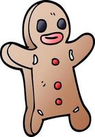 cartoon doodle gingerbread man vector