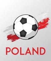 bandera de polonia con efecto de pincel para los aficionados al fútbol vector