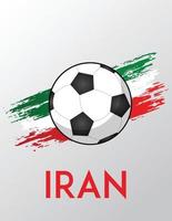 bandera de iir irán con efecto de pincel para los fanáticos del fútbol vector