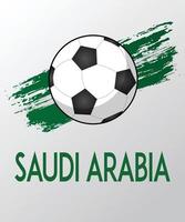 bandera de arabia saudita con efecto de pincel para los aficionados al fútbol vector
