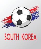 bandera de corea del sur con efecto de pincel para los aficionados al fútbol vector