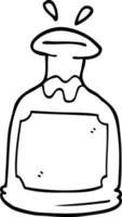 line drawing cartoon glass decanter vector