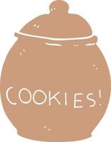 flat color style cartoon cookie jar vector