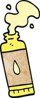 cartoon doodle squeezed lotion tube vector