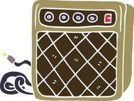 sistema de altavoces retro de doodle de dibujos animados vector