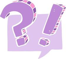 flat color illustration of a cartoon question speech bubble vector