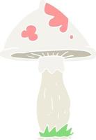 flat color illustration of a cartoon mushroom vector