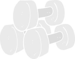 flat color illustration of a cartoon dumbbells vector