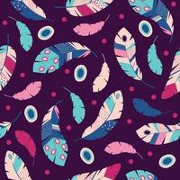 colorful pattern with feathers vector