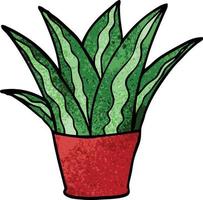 cartoon doodle house plant vector