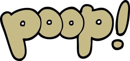 cartoon doodle font poop vector