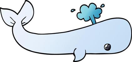 cartoon doodle sea whale vector