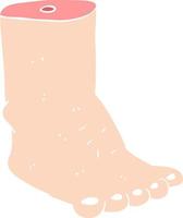 flat color illustration of a cartoon foot vector