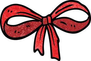 cartoon doodle tied bow vector