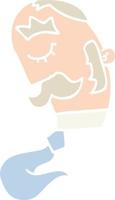 flat color style cartoon man with mustache vector