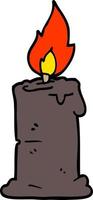 cartoon doodle burning candle vector