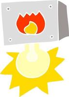 flat color style cartoon flashing fire warning light vector