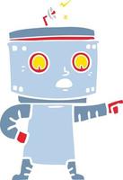 flat color style cartoon robot pointing vector