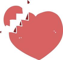 flat color style cartoon broken heart vector