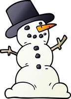 cartoon doodle traditional snowman vector