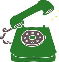 flat color style cartoon old telephone vector