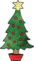 cartoon doodle christmas tree vector