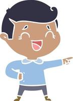 flat color style cartoon laughing man pointing vector