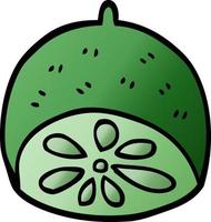 cartoon doodle lime fruit vector