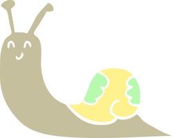 cute flat color style cartoon snail vector