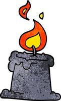 cartoon doodle lit candle vector