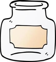 cartoon doodle of clear glass jar vector