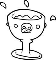 line drawing cartoon goblet vector