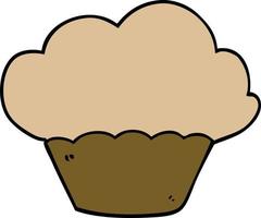 muffin de garabato de dibujos animados vector