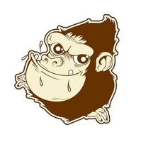 smilling gorilla face vector