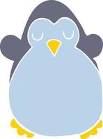 flat color style cartoon penguin vector