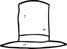 sombrero de copa de dibujos animados de dibujo lineal vector