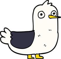 cartoon doodle seagull vector