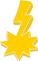 flat color style cartoon lightning strike vector