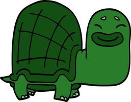 cartoon doodle happy turtle vector