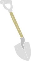 flat color illustration of a cartoon shovel vector