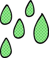 cartoon doodle green paint droplets vector