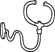 line drawing cartoon stethoscope vector